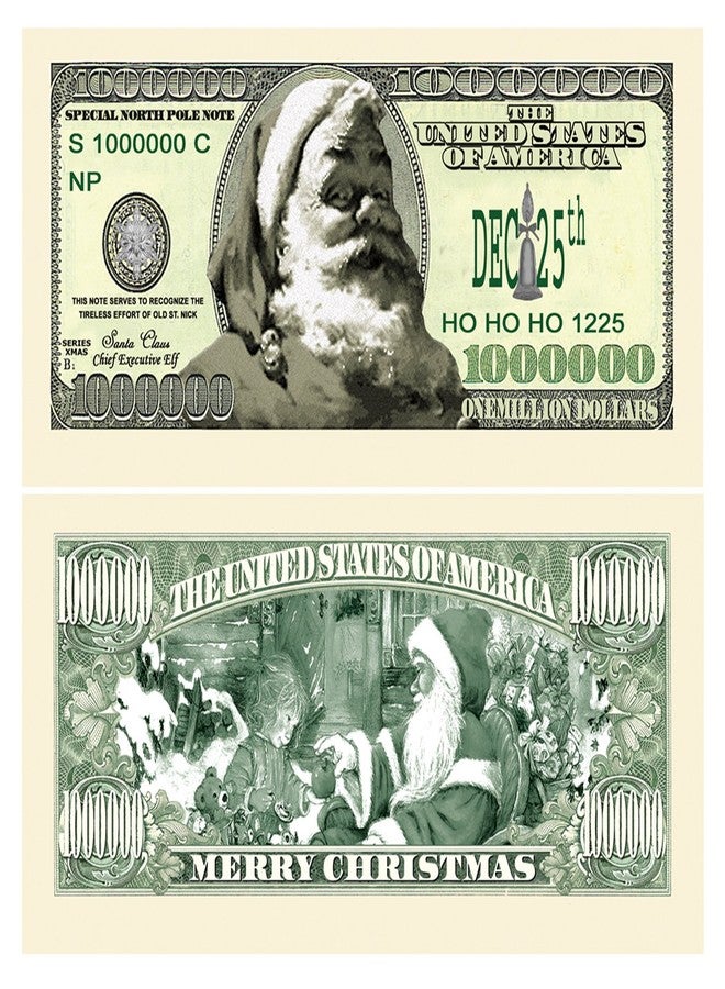 American Art Classics ورقة نقدية من فئة مليون دولار بتصميم سانتا كلوز من مجموعة American Art Classics - (عبوة من 25 ورقة) - إصدار محدود - هدية مثالية لعيد الميلاد - Image 1